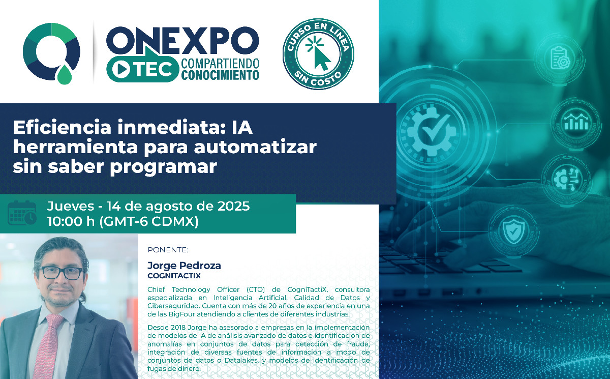 Eficiencia inmediata: IA herramienta para automatizar sin saber programar - Inscríbete antes del 14 de agosto del 2025